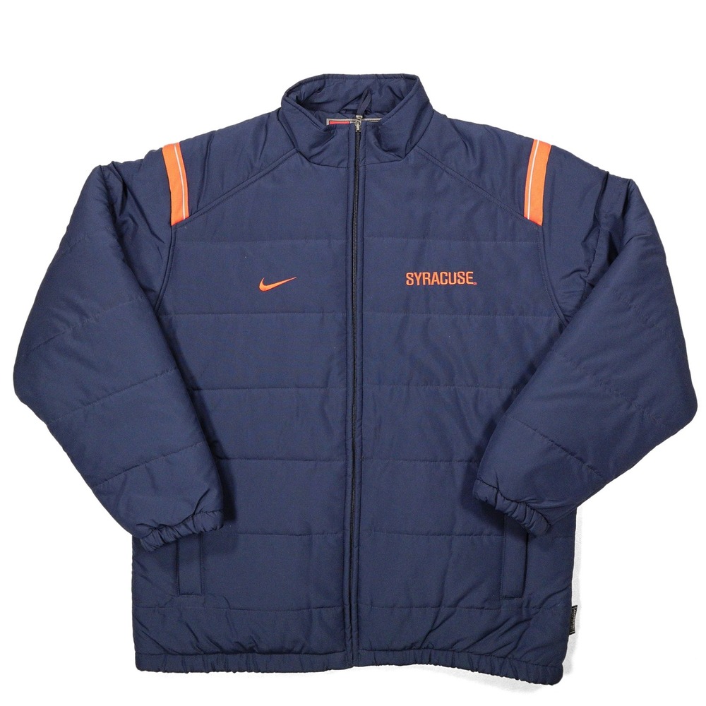 NIKE Mens L Syracuse‎ Orange Authentic Team Apparel Zip Quilted Puffer Jacket - Picture 2 of 8